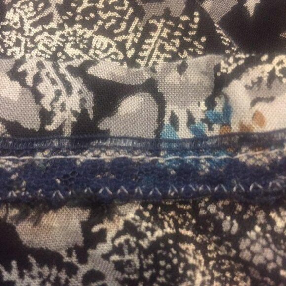 Vintage Code 7 New York Skirt Size 9 Black Gray Blue Red Tan Floral Pockets Used - Picture 7 of 12